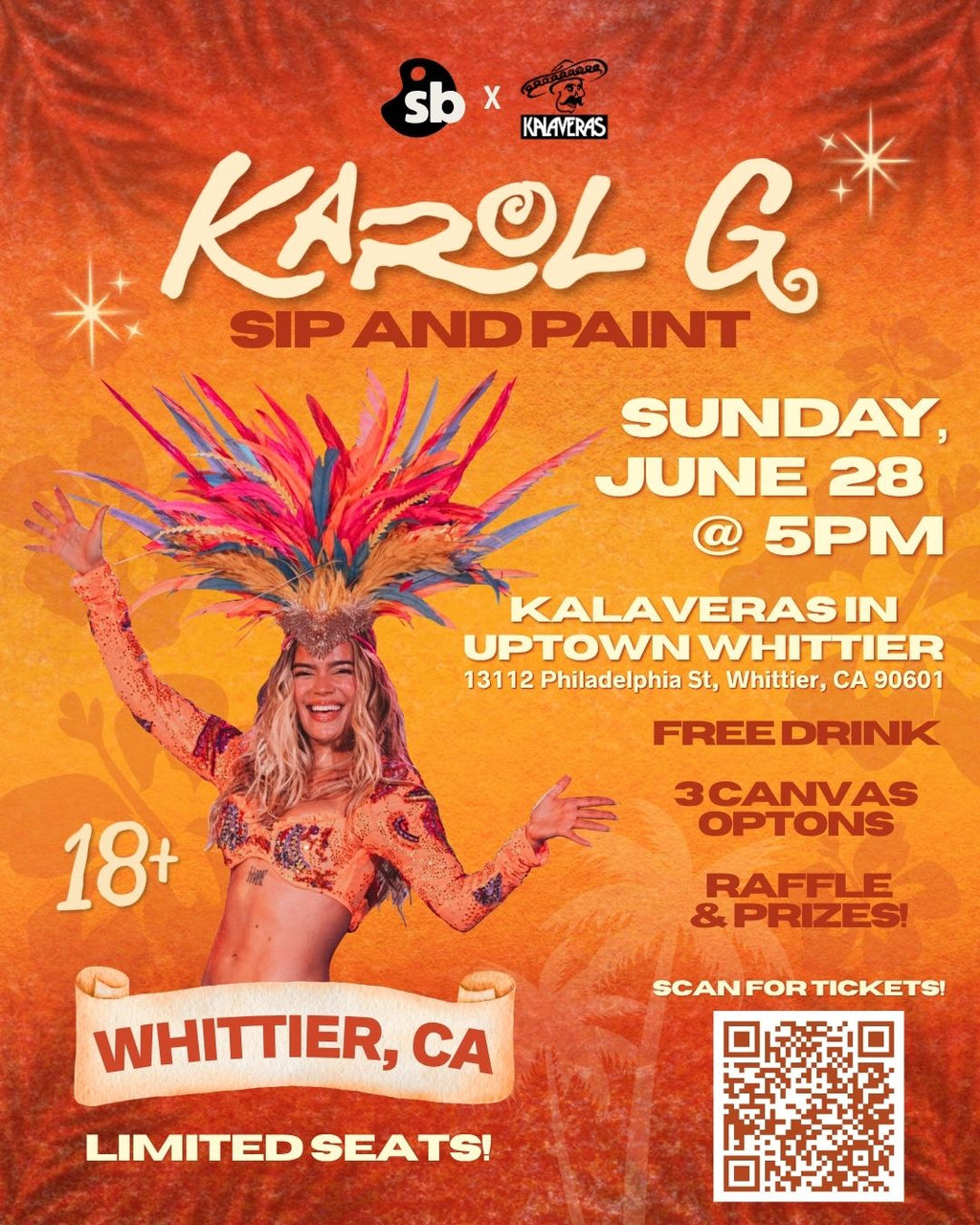 KAROL G SIP & PAINT • June 28 (Whittier, CA)